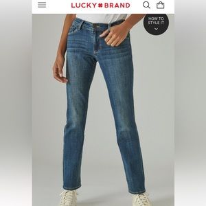 Lucky brand mid rise sweet straight jeans 14/32